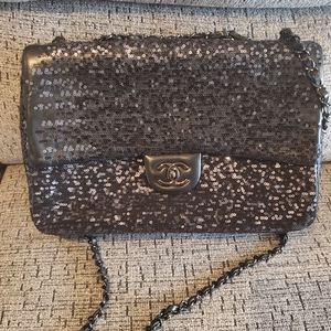 Lambskin sequin Chanel shoulder bag